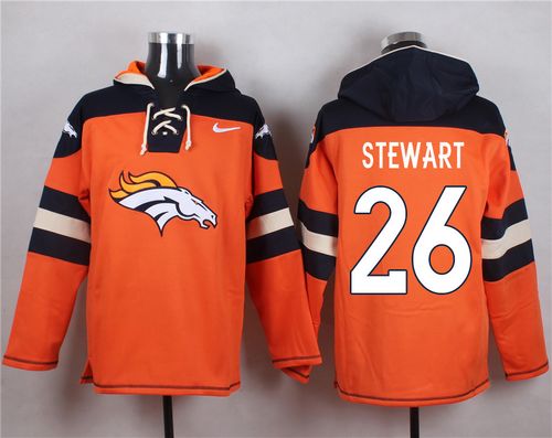 Denver Broncos #26 Darian Stewart Orange Player Pullover NFL Hoodie